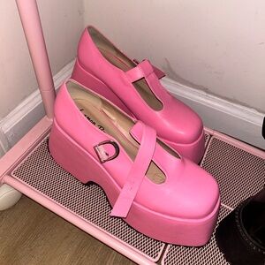 8.5 samara platform mary janes lemon drop by privelege d